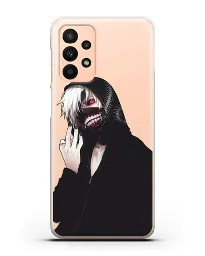 Чехол аниме Токийский гуль (Tokyo Ghoul) Кен Канеки в капюшоне силиконовый для Samsung Galaxy A23 [SM-A235F]