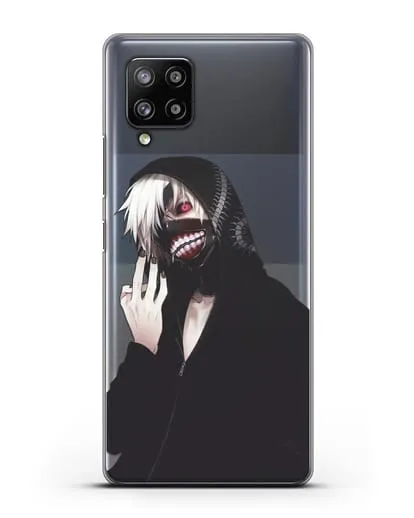 Чехол аниме Токийский гуль (Tokyo Ghoul) Кен Канеки в капюшоне силиконовый для Samsung Galaxy A42 [SM-A426B]