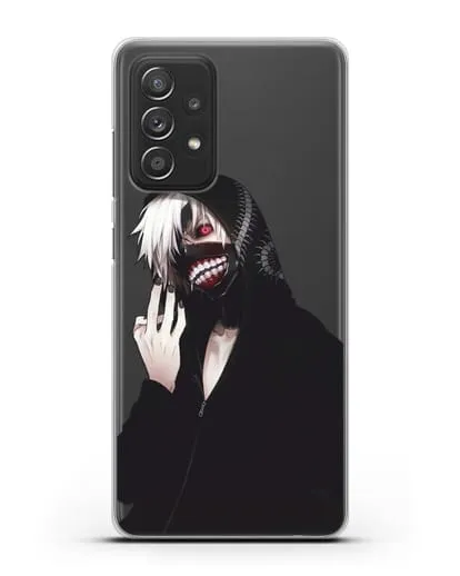 Чехол аниме Токийский гуль (Tokyo Ghoul) Кен Канеки в капюшоне силиконовый для Samsung Galaxy A53