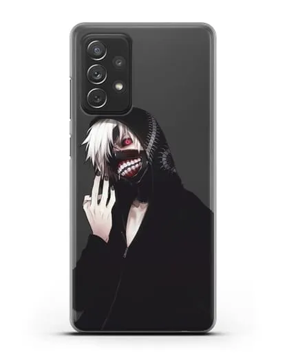 Чехол аниме Токийский гуль (Tokyo Ghoul) Кен Канеки в капюшоне силиконовый для Samsung Galaxy A72 [SM-A725F]
