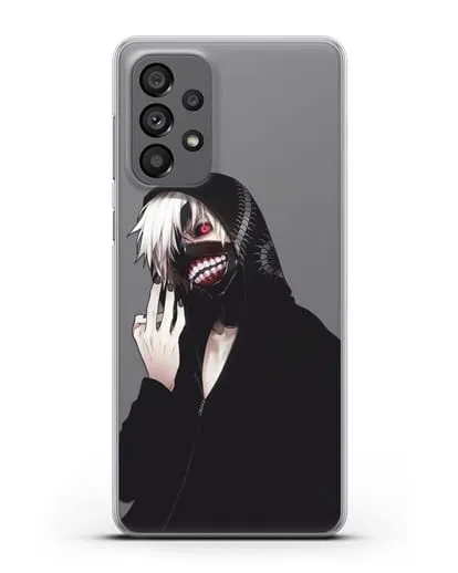 Чехол аниме Токийский гуль (Tokyo Ghoul) Кен Канеки в капюшоне силиконовый для Samsung Galaxy A73 5G [SM-A736B]