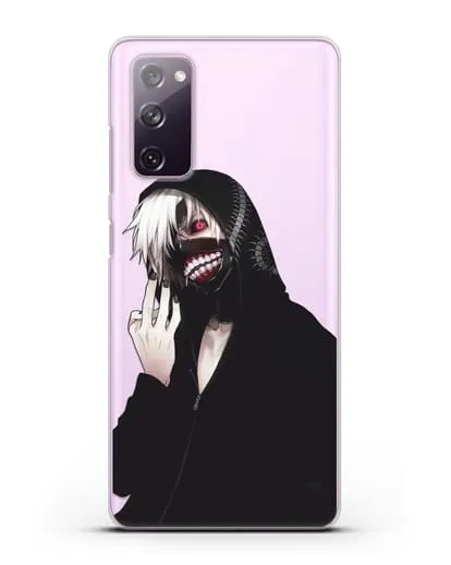 Чехол аниме Токийский гуль (Tokyo Ghoul) Кен Канеки в капюшоне силиконовый для Samsung Galaxy S20 FE [SM-G780F]