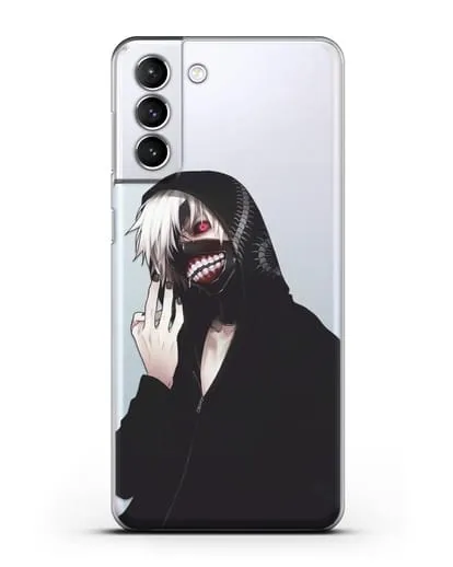 Чехол аниме Токийский гуль (Tokyo Ghoul) Кен Канеки в капюшоне силиконовый для Samsung Galaxy S22
