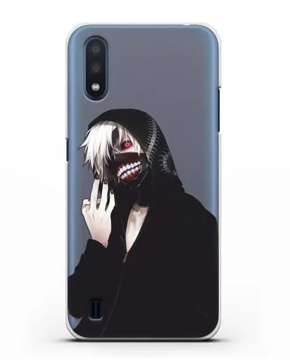 Чехол аниме Токийский гуль (Tokyo Ghoul) Кен Канеки в капюшоне силиконовый для Samsung Galaxy M01 [SM-M015F]