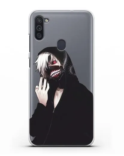 Чехол аниме Токийский гуль (Tokyo Ghoul) Кен Канеки в капюшоне силиконовый для Samsung Galaxy M11 [SM-M115F]