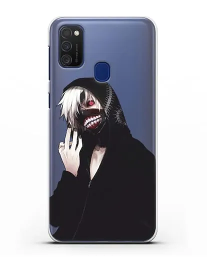 Чехол аниме Токийский гуль (Tokyo Ghoul) Кен Канеки в капюшоне силиконовый для Samsung Galaxy M21 [SM-M215F]