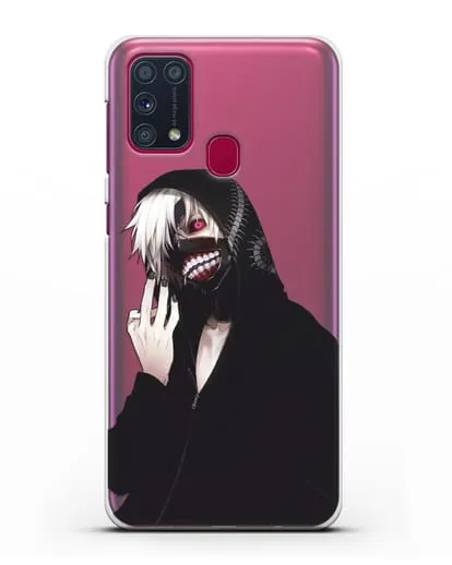 Чехол аниме Токийский гуль (Tokyo Ghoul) Кен Канеки в капюшоне силиконовый для Samsung Galaxy M31 [SM-M315F]
