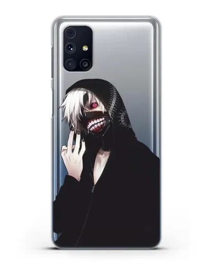 Чехол аниме Токийский гуль (Tokyo Ghoul) Кен Канеки в капюшоне силиконовый для Samsung Galaxy M51 [SM-M515F]