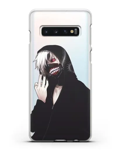 Чехол аниме Токийский гуль (Tokyo Ghoul) Кен Канеки в капюшоне силиконовый для Samsung Galaxy S10 [SM-G973F]