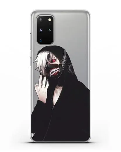 Чехол аниме Токийский гуль (Tokyo Ghoul) Кен Канеки в капюшоне силиконовый для Samsung Galaxy S20 Plus [SM-G985F]