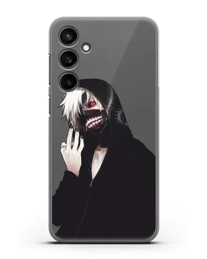 Чехол аниме Токийский гуль (Tokyo Ghoul) Кен Канеки в капюшоне силиконовый для Samsung Galaxy S23 FE