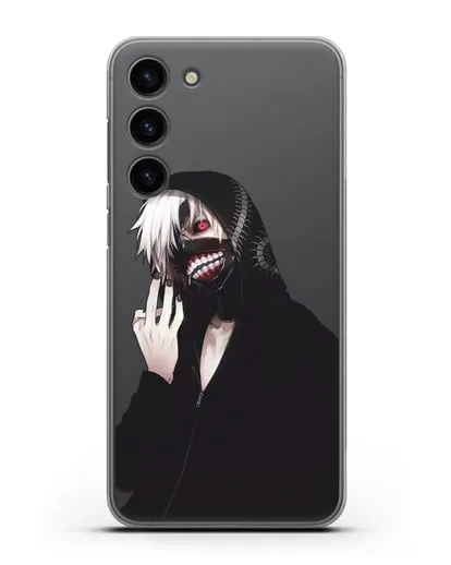 Чехол аниме Токийский гуль (Tokyo Ghoul) Кен Канеки в капюшоне силиконовый для Samsung Galaxy S23 Plus [SM-S916]