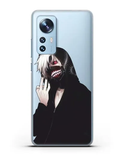 Чехол аниме Токийский гуль (Tokyo Ghoul) Кен Канеки в капюшоне силиконовый для Xiaomi 12 Lite