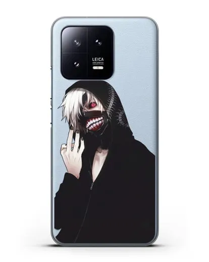 Чехол аниме Токийский гуль (Tokyo Ghoul) Кен Канеки в капюшоне силиконовый для Xiaomi 13