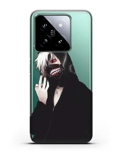 Чехол аниме Токийский гуль (Tokyo Ghoul) Кен Канеки в капюшоне силиконовый для Xiaomi 14