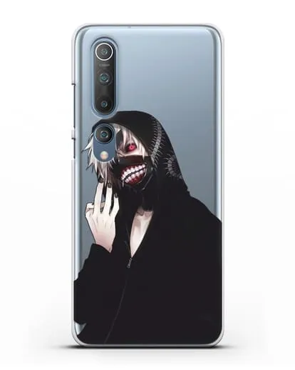 Чехол аниме Токийский гуль (Tokyo Ghoul) Кен Канеки в капюшоне силиконовый для Xiaomi Mi 10
