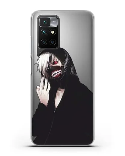 Чехол аниме Токийский гуль (Tokyo Ghoul) Кен Канеки в капюшоне силиконовый для Xiaomi Redmi 10