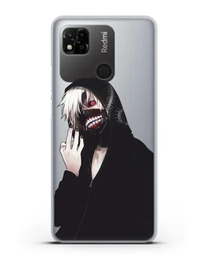 Чехол аниме Токийский гуль (Tokyo Ghoul) Кен Канеки в капюшоне силиконовый для Xiaomi Redmi 10A