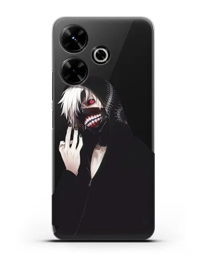 Чехол аниме Токийский гуль (Tokyo Ghoul) Кен Канеки в капюшоне силиконовый для Xiaomi Redmi 13