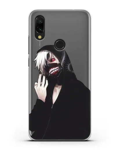 Чехол аниме Токийский гуль (Tokyo Ghoul) Кен Канеки в капюшоне силиконовый для Xiaomi Redmi 7