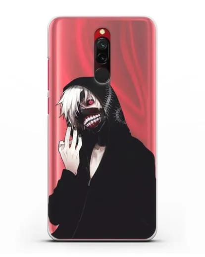 Чехол аниме Токийский гуль (Tokyo Ghoul) Кен Канеки в капюшоне силиконовый для Xiaomi Redmi 8