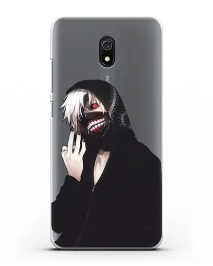 Чехол аниме Токийский гуль (Tokyo Ghoul) Кен Канеки в капюшоне силиконовый для Xiaomi Redmi 8A