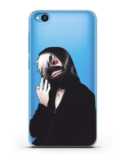 Чехол аниме Токийский гуль (Tokyo Ghoul) Кен Канеки в капюшоне силиконовый для Xiaomi Redmi Go