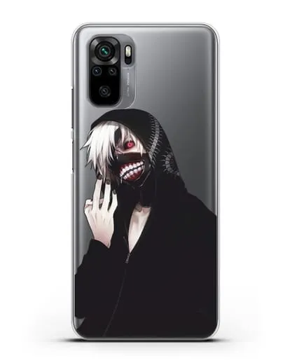 Чехол аниме Токийский гуль (Tokyo Ghoul) Кен Канеки в капюшоне силиконовый для Xiaomi Redmi Note 10