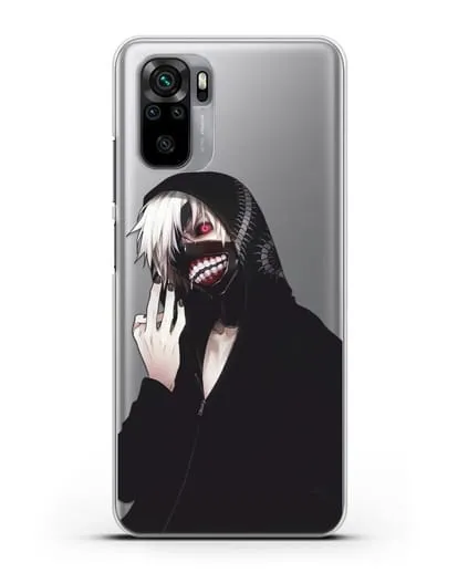Чехол аниме Токийский гуль (Tokyo Ghoul) Кен Канеки в капюшоне силиконовый для Xiaomi Redmi Note 10S