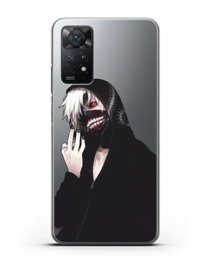 Чехол аниме Токийский гуль (Tokyo Ghoul) Кен Канеки в капюшоне силиконовый для Xiaomi Redmi Note 11 Pro