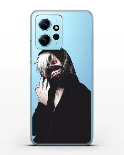 Чехол аниме Токийский гуль (Tokyo Ghoul) Кен Канеки в капюшоне силиконовый для Xiaomi Redmi Note 12 4G