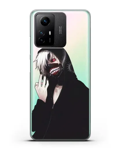Чехол аниме Токийский гуль (Tokyo Ghoul) Кен Канеки в капюшоне силиконовый для Xiaomi Redmi Note 12S