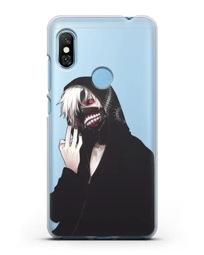 Чехол аниме Токийский гуль (Tokyo Ghoul) Кен Канеки в капюшоне силиконовый для Xiaomi Redmi Note 6 Pro