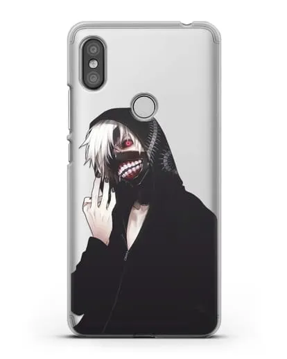 Чехол аниме Токийский гуль (Tokyo Ghoul) Кен Канеки в капюшоне силиконовый для Xiaomi Redmi S2