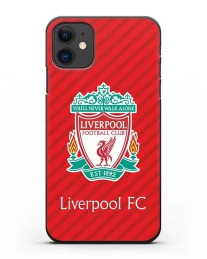 Чехол с эмблемой FC Liverpool с красным фоном силиконовый для iPhone 11