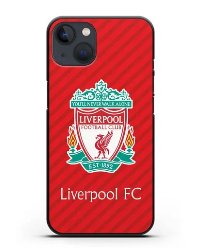 Чехол с эмблемой FC Liverpool с красным фоном силиконовый для iPhone 13