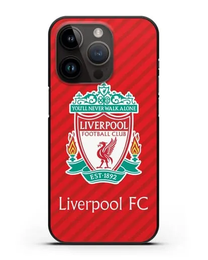 Чехол с эмблемой FC Liverpool с красным фоном силиконовый для iPhone 14 Pro