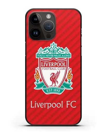 Чехол с эмблемой FC Liverpool с красным фоном силиконовый для iPhone 14 Pro Max