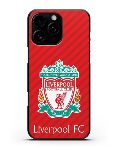 Чехол с эмблемой FC Liverpool с красным фоном силиконовый для iPhone 16 Pro Max
