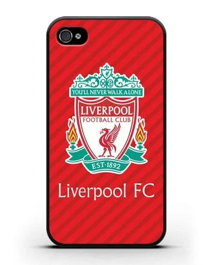 Чехол с эмблемой FC Liverpool с красным фоном силиконовый для iPhone 4/4s