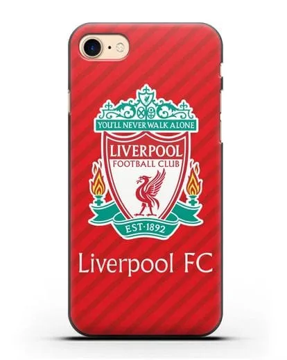 Чехол с эмблемой FC Liverpool с красным фоном силиконовый для iPhone 8
