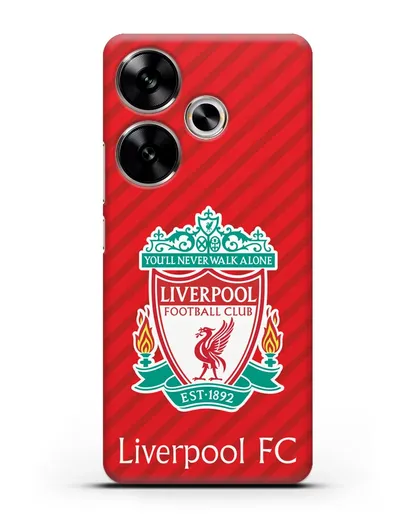 Чехол с эмблемой FC Liverpool с красным фоном силиконовый для Xiaomi Poco F6