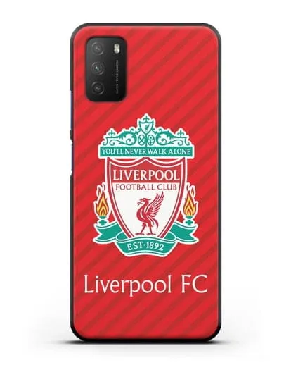 Чехол с эмблемой FC Liverpool с красным фоном силиконовый для Xiaomi Poco M3