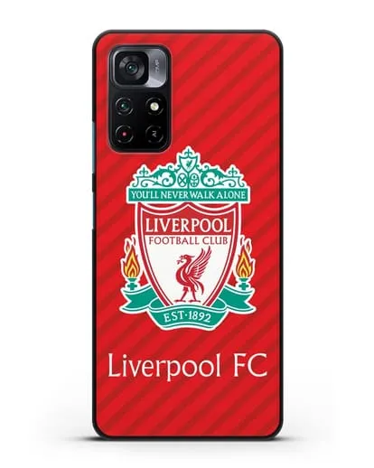Чехол с эмблемой FC Liverpool с красным фоном силиконовый для Xiaomi Poco M4 Pro 5G