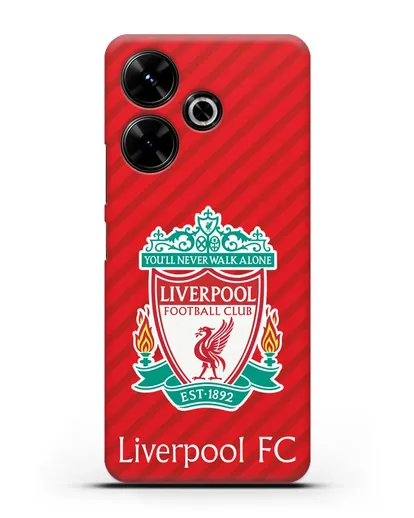 Чехол с эмблемой FC Liverpool с красным фоном силиконовый для Xiaomi Poco M6