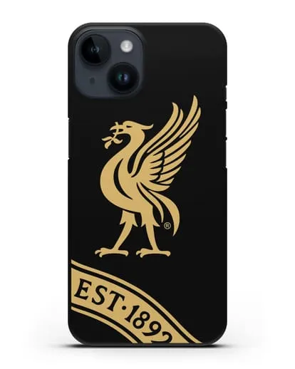 Чехол ФК Ливерпуль с птицей Лайвер и надписью 1892 силиконовый для iPhone 14