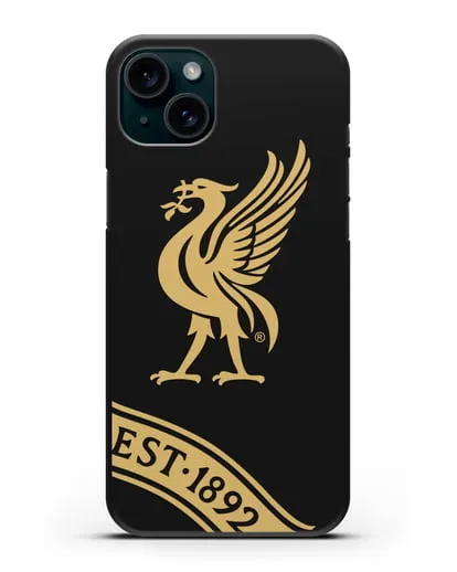 Чехол ФК Ливерпуль с птицей Лайвер и надписью 1892 силиконовый для iPhone 15 Plus