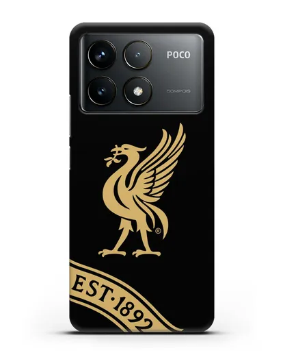 Чехол ФК Ливерпуль с птицей Лайвер и надписью 1892 силиконовый для Xiaomi Poco F6 Pro