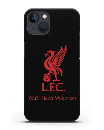 Чехол ФК Ливерпуль с птицей Liver и инициалами L.F.C. силиконовый для iPhone 13