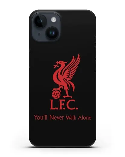 Чехол ФК Ливерпуль с птицей Liver и инициалами L.F.C. силиконовый для iPhone 14